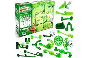 Marble Genius Marble Run Booster Set - 30 Pieces Total (10 Action Pieces Included), Construction Building Blocks Toys for Ages 3 and above, with Instruction App Access, Add-On Set, Jungle