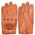 SURAWIL Mens Leather Driving Gloves Touchscreen, Unlined Thin Leather Driving Gloves SUM06US-T