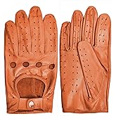 SURAWIL Mens Leather Driving Gloves Touchscreen, Unlined Thin Leather Driving Gloves SUM06US-T