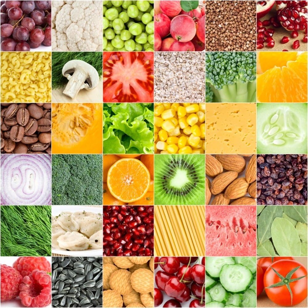 Amazon Com Lfeey 5x5ft Fruits Vegetables Mosaic Backdrop For
