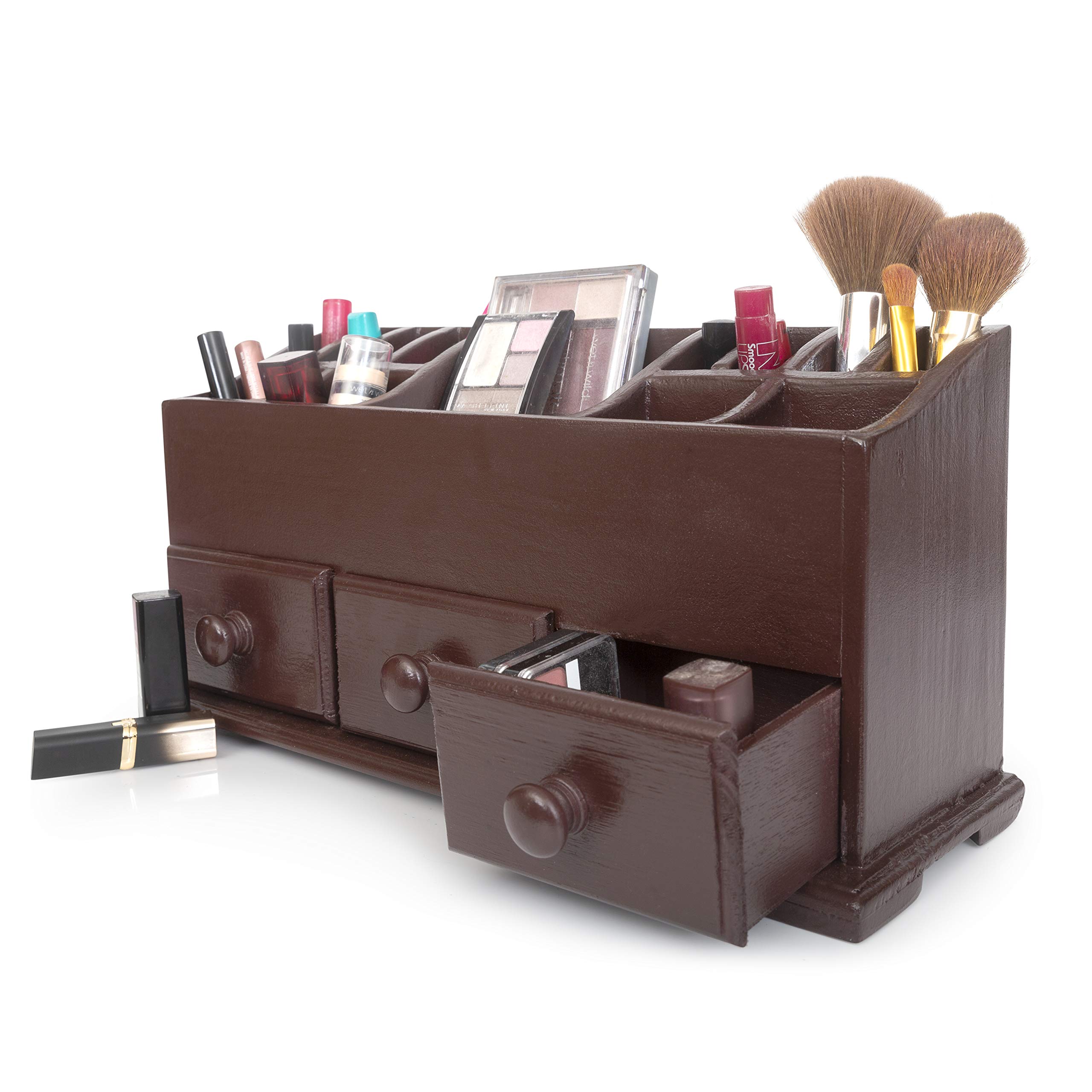 Buy Vanity Drawer Beauty Organizer 3 Drawers Wooden Cosmetic Storage
