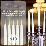 DECO EXPRESS Candles Set 10 Pack White Dripless Tapers 8 Hour Burn Time view 4