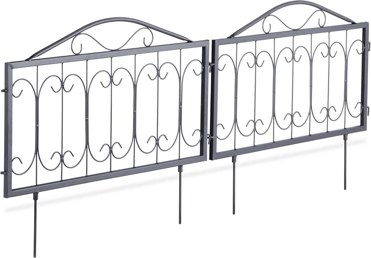 Nostalgisch 4 Zaunelemente 33 5 X 56 5 Cm Beeteinfassung Zum Stecken Relaxdays Beetzaun Metall 4er