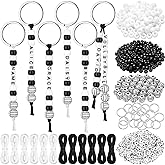 Landical 564 Pcs Volleyball Keychain Making Kit DIY Volleyball Bead Key Chain Craft Adjustable Sport Letter Bead Charm Sport Theme Party Favor Gift Backpack Accessories Holiday Decoration(Cute Color)
