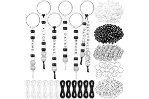 Landical 564 Pcs Volleyball Keychain Making Kit DIY Volleyball Bead Key Chain Craft Adjustable Sport Letter Bead Charm Sport Theme Party Favor Gift Backpack Accessories Holiday Decoration(Cute Color)
