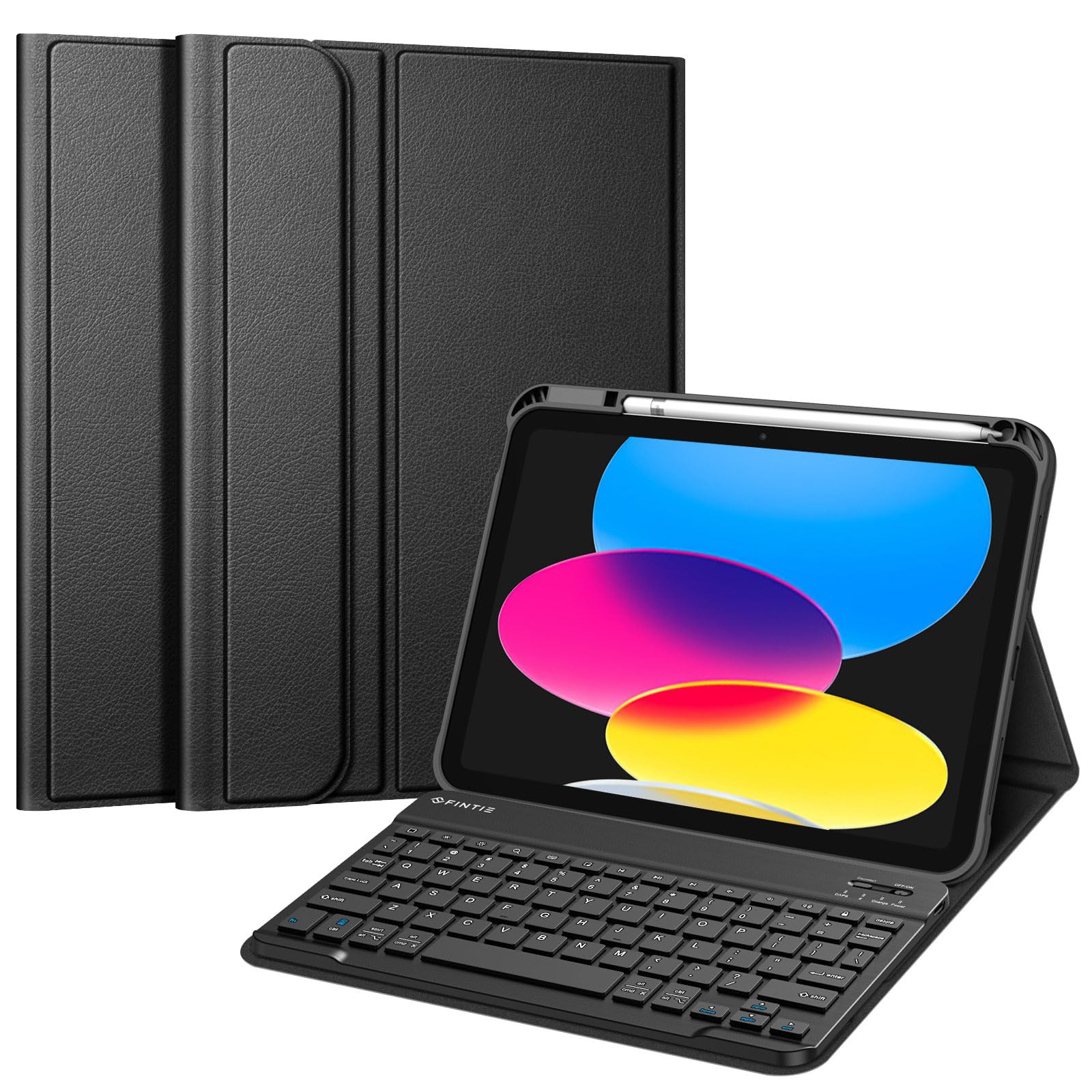 FINTIE Keyboard Case for iPad (A16) 11th Generation 11 Inch (2025), iPad 10th Generation 10.9 Inch (2022) - Soft TPU Back Cover with Magnetically Detachable Bluetooth Keyboard, Black