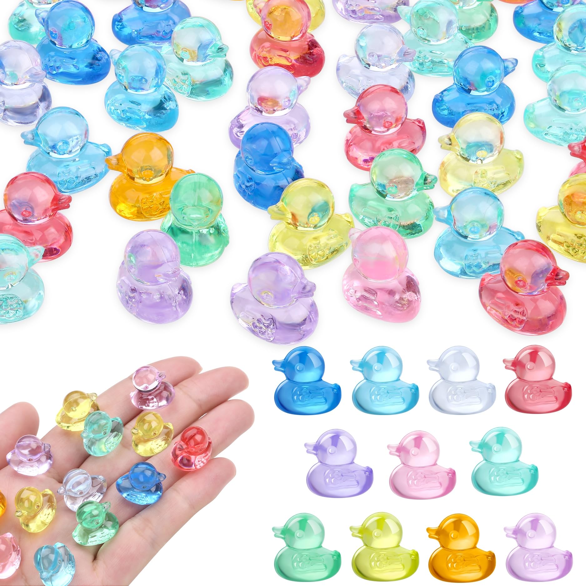 MAIBAOTA 200 PCS Mini Resin Ducks Tiny Resin Duck Figurines Small Plastic Figures Bulk for Dollhouse Fairy Garden Decorations Accessories