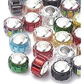 Craftdady 100Pcs Rondelle Glass European Beads Large Hole Faceted Slide Charm Beads with Silver Core 10-10.5x7mm for Leather Macrame Jewelry Craft Making Hole: 5mm