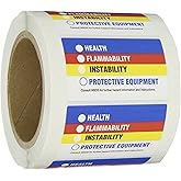 Brady 60321 Paper Small Hmig Pin-Feed Labels , Black, Red, Blue, Yellow On White, 1 7/8" Height x 3" Width (500 Labels per Roll, 1 Roll per Package)