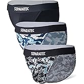 Separatec Men's Bikini Briefs Dual Pouch Bulge Enhancing Soft Support Breathable Mens String Bikini Briefs Tagless 3 Pack