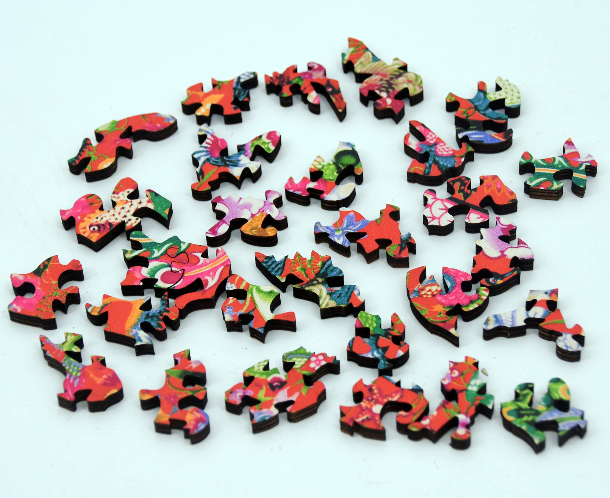 HARTMAZE Wooden Jigsaw Puzzles-Hundred Birds Paying Homage to The Phoenix 253 Truly Unique Piece Round Shape Best Choice for Adults and 10 Ages up Kids.
