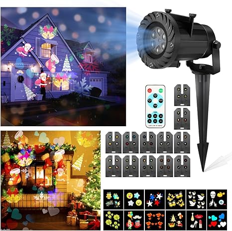 LED Proyector Luces de Navidad, CAMTOA Impermeable Multicolor ...