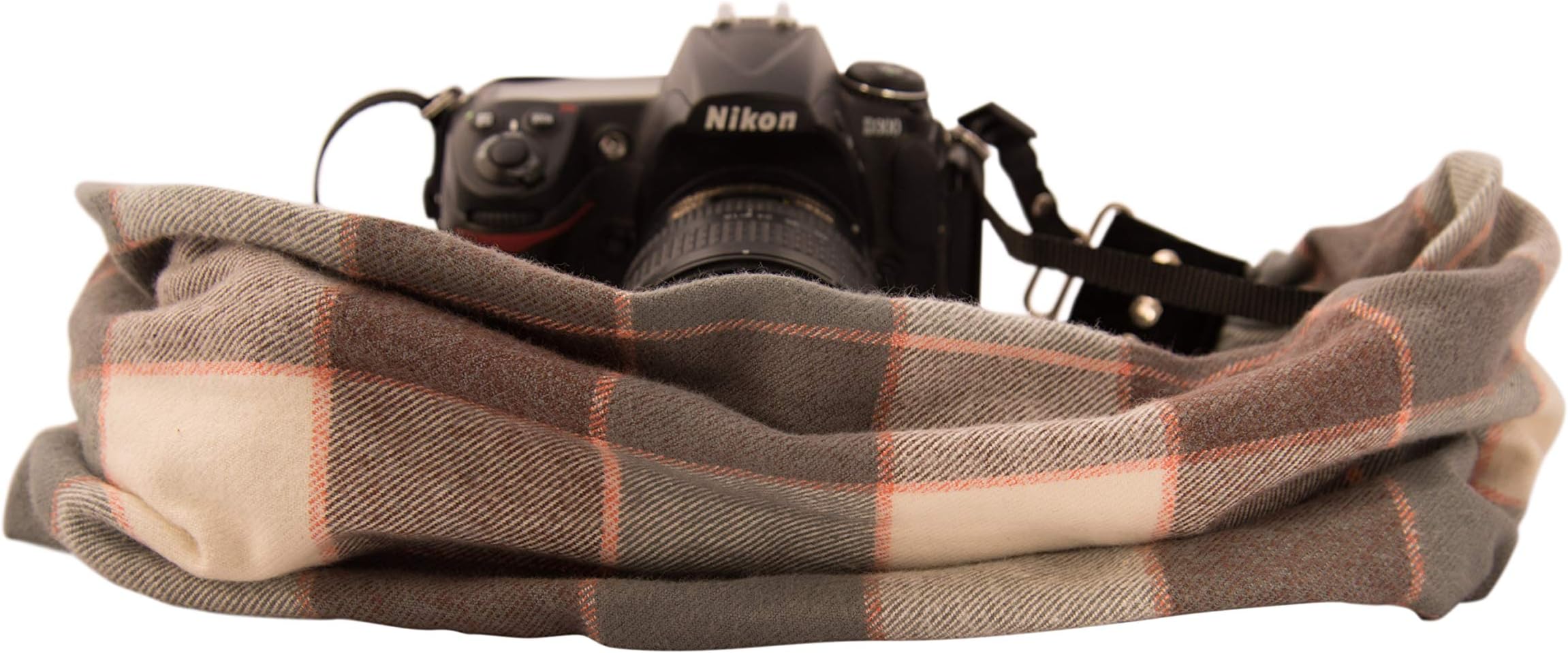 Capturing Couture Scarf Camera Strap, Hidden Zipper Pocket, Tahoe Shore - Soft on Neck or Shoulder for Photographers, DSLR
