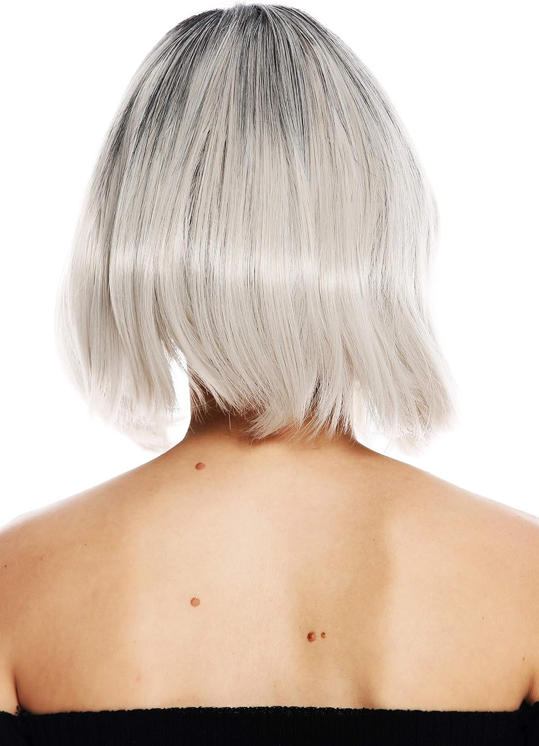WIG ME UP, GFW3131A women's quality wig short bob long bob middle parting ombre black grey - Image 5