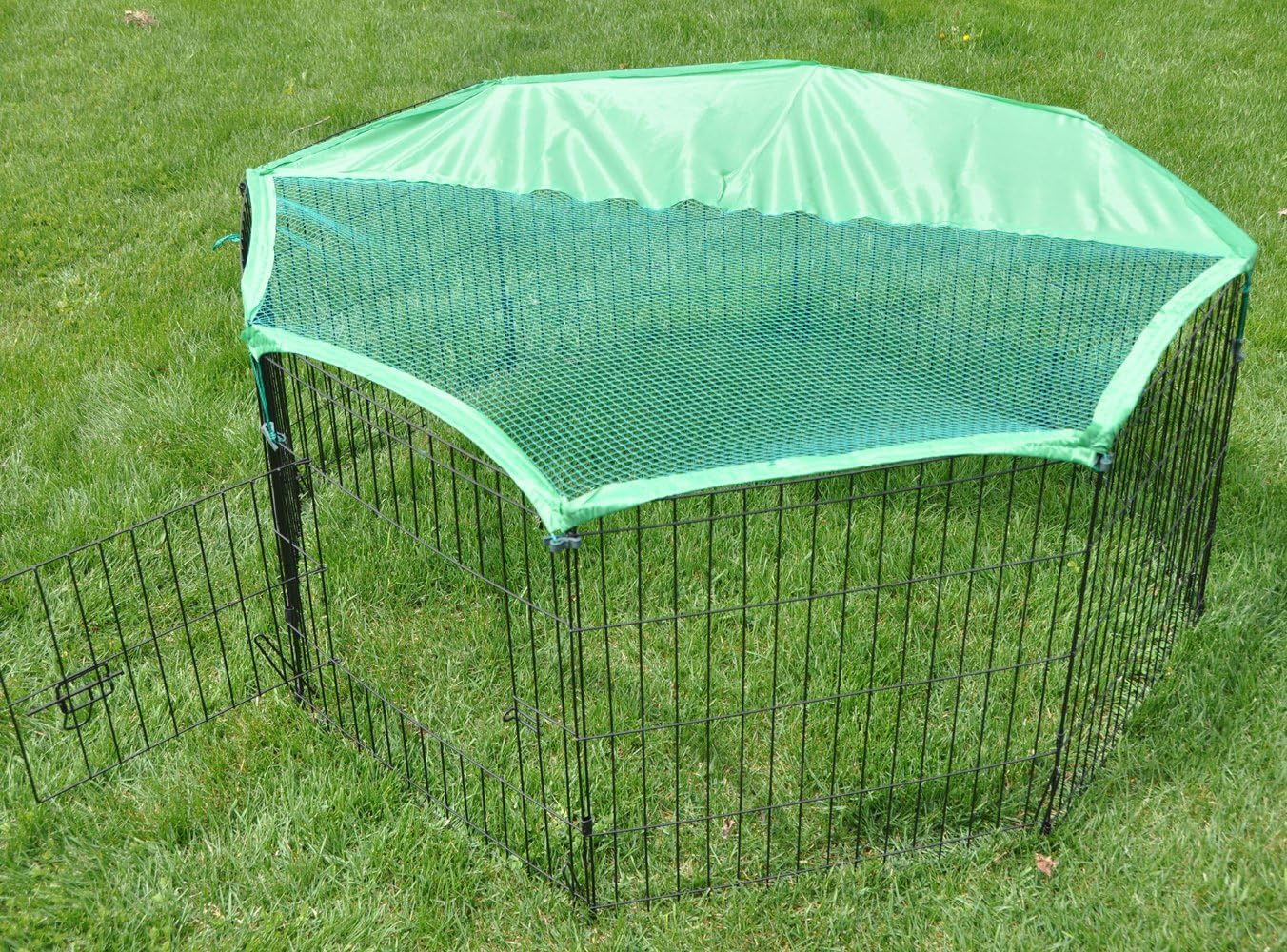 Cool Runners Wire X Pen with Sun/Rain Security Cover and Gate (24-Inchs High x 24-Inchs Wide Per Section) : Pet Supplies