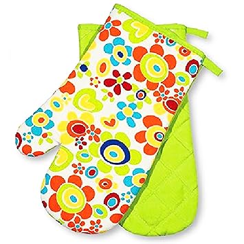 KAMACA Küchen-Serie FLOWER POWER wunderschönes farbenfrohes Blumen Motiv hochwertig mit Baumwolle eine schöne kleine Geschenk