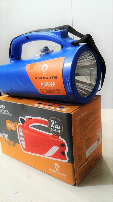 ANDSLITE 4W High-Focussed Rechargeable LED Torch (Black)