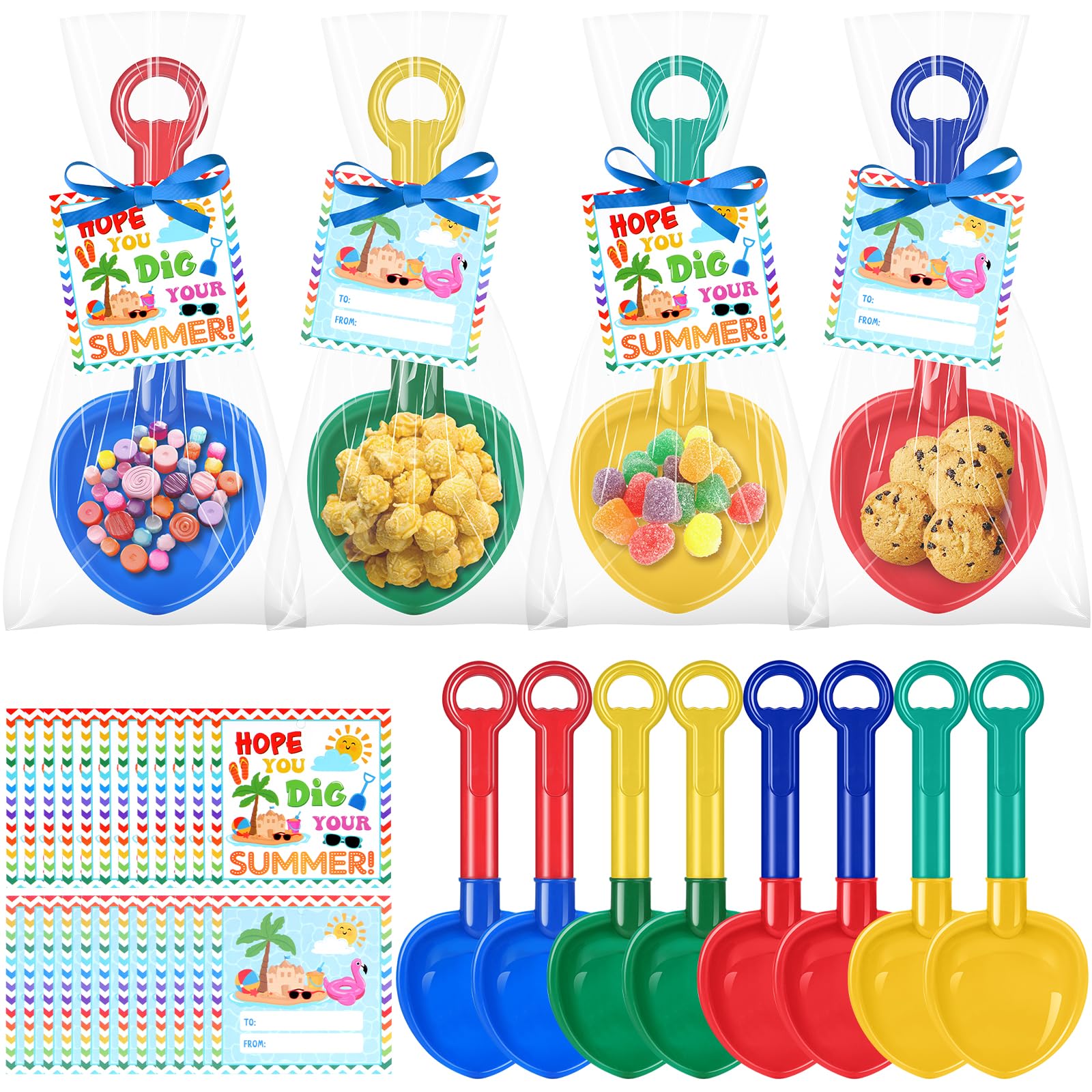 Photo 1 of 24 Set End of Year Gifts for Students,Kindergarten Graduation,10" Beach Shovel and Hope You Dig Your Summer Cards for Classmates Gift Exchange and Preschool Birthday Party Favors