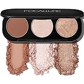 FOCALLURE Blush and Highlighter Palette,3 in 1 Makeup Powder Cruelty-Free Matte Blush,Shimmer Illuminator Highlighters for a Glowing Look,#02