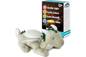 Cloud b Twilight Buddies Dragon Plush Night Light | Star and Constellation Projector in 3 Colours | Auto Shut-Off | from Birth