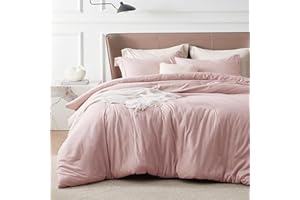 Bedsure Pink Duvet Cover King Size - Super Soft Cationic Dyed Duvet Cover for Kids with Zipper Closure, 3 Pieces, No Comforter(King, 104"x90")