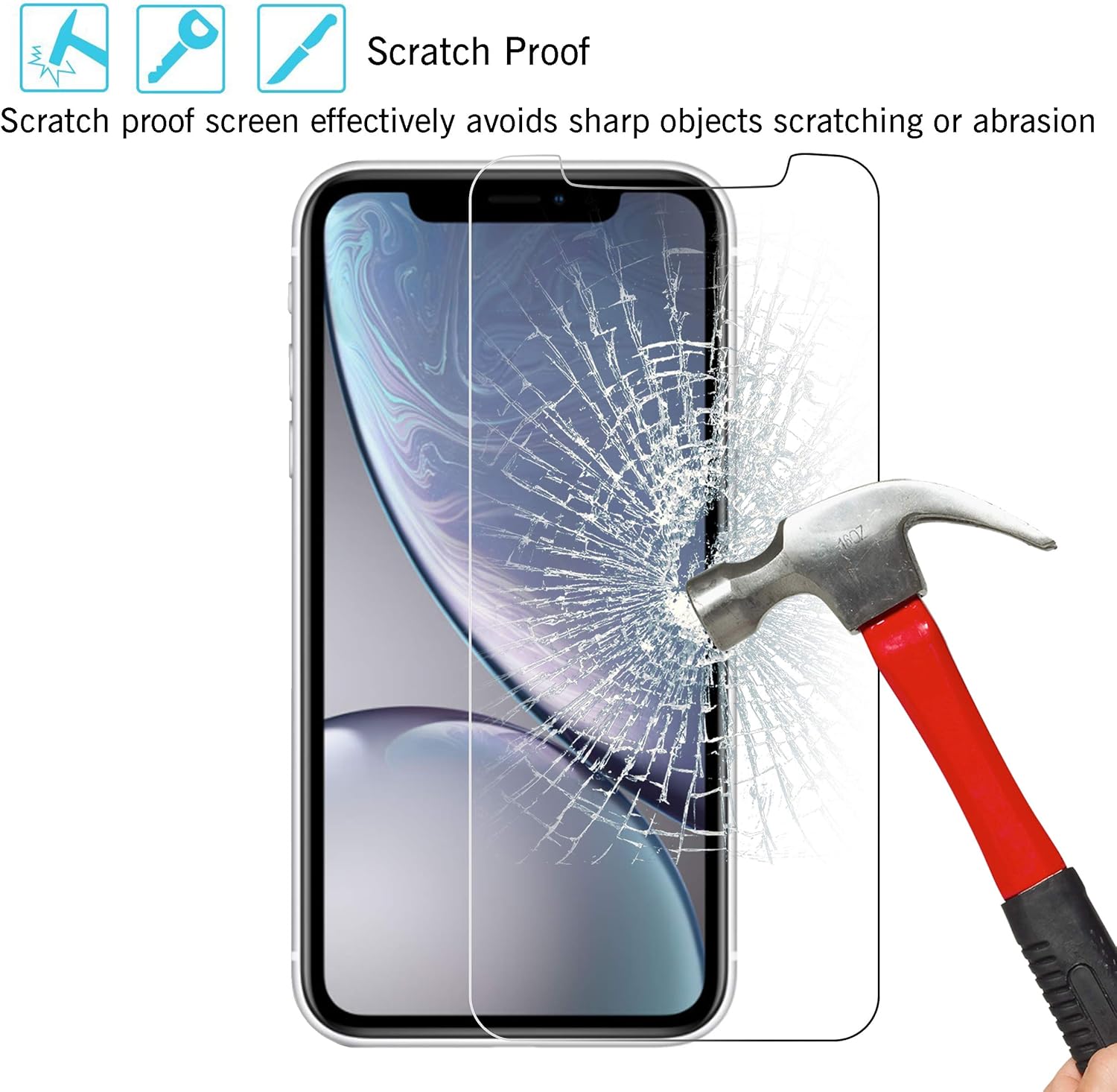 Ailun Glass Screen Protector for iPhone 11/iPhone XR 6.1 Inch 3 Pack Tempered Glass Screen Protector for Apple iPhone 11/iPhone XR 6.1 Inch Display Anti Scratch Advanced HD Clarity Work Most Case