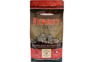 Marshall Pet Products Premium Ferret Diet, 4 lbs Pellet Bag, Complete Nutrition Formula - Single Food Bag