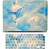 Case Compatible with MacBook Pro 15 inch 2019 2018 2017 2016 Release A1990 A1707, Plastic Hard Shell Cover & Keyboard Protector Compatible with Mac Pro 15 with Touch Bar - Blue Marble