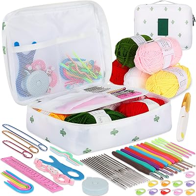 Coopay Crochet Starter Kit for Beginners with Ergonomic Hooks 0.6mm-6mm
