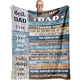 Weropther Valentines Dads Gifts, Gifts for Dad Throw Blanket 60" x 50", Dad Birthday Gift from Daughter/Son, Gifts for Dads Birthday, Father Bday Gift Ideas, Presents for Father from Kids