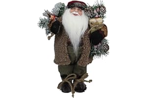 Northlight 12" Country Rustic Standing Santa Claus Christmas Figure