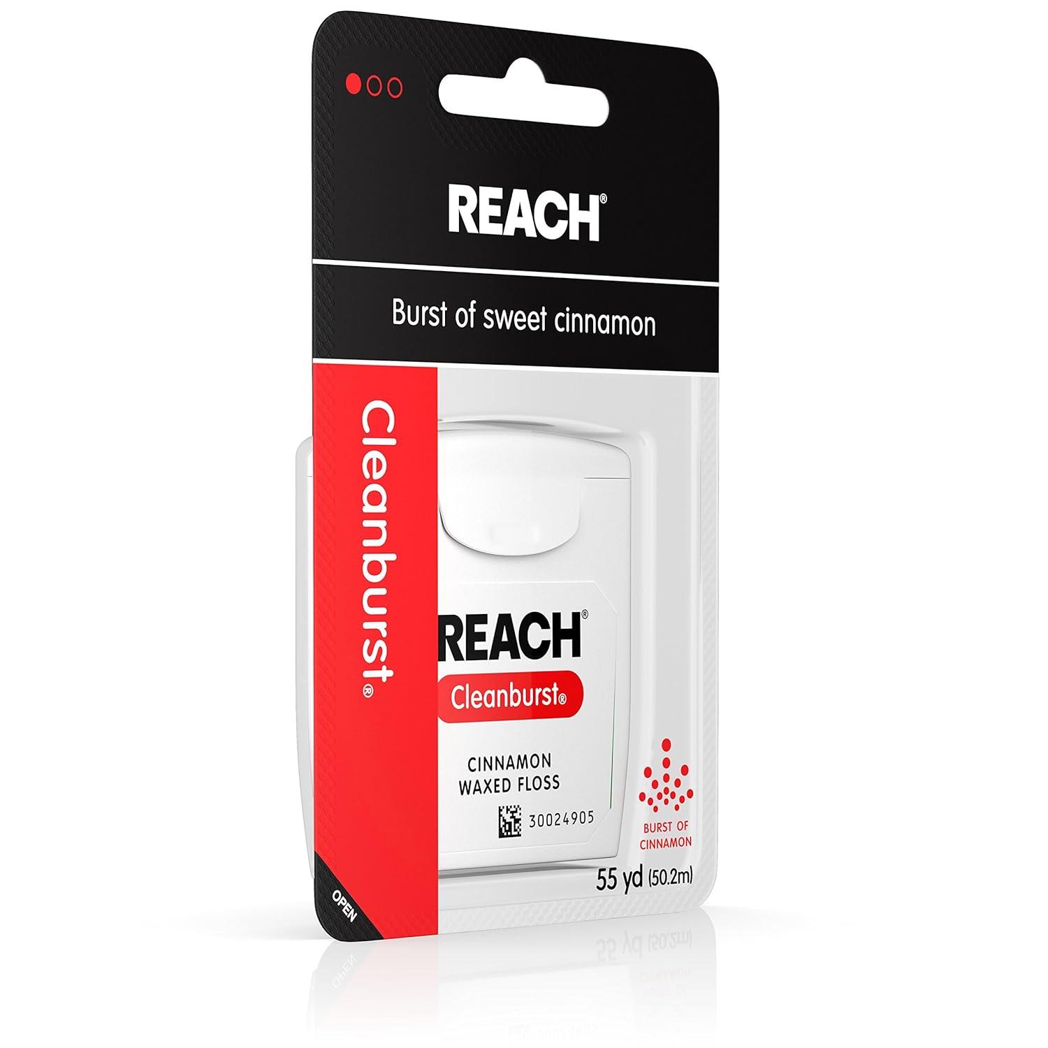 Reach Cleanburst Waxed Dental Floss, Oral Care, Cinnamon Flavored, 55 Yards (Pack of 6) : Beauty