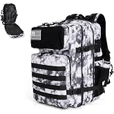 gracedon Tactical Backpack - Military Molle Bag 3 Days Pack for men and Women Large Assault Rucksack 25-45L (45L-gray)