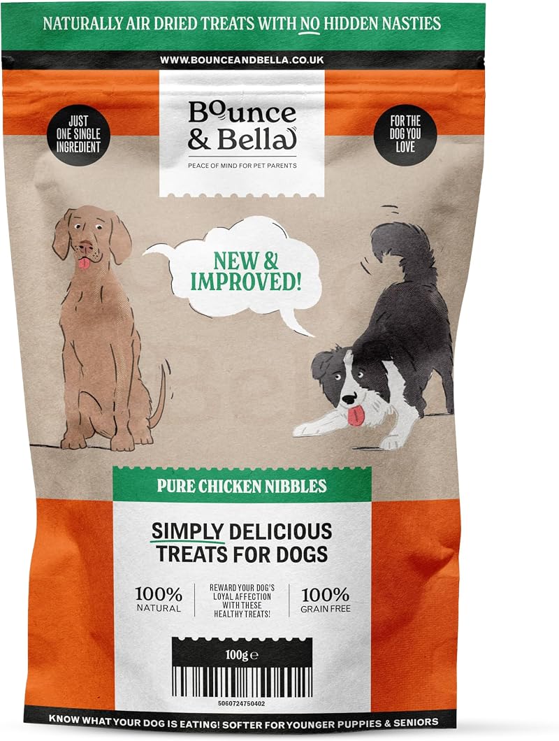 Bounce and Bella Pure Chicken Nibbles – 100g - 100% Natural Dog Treats
