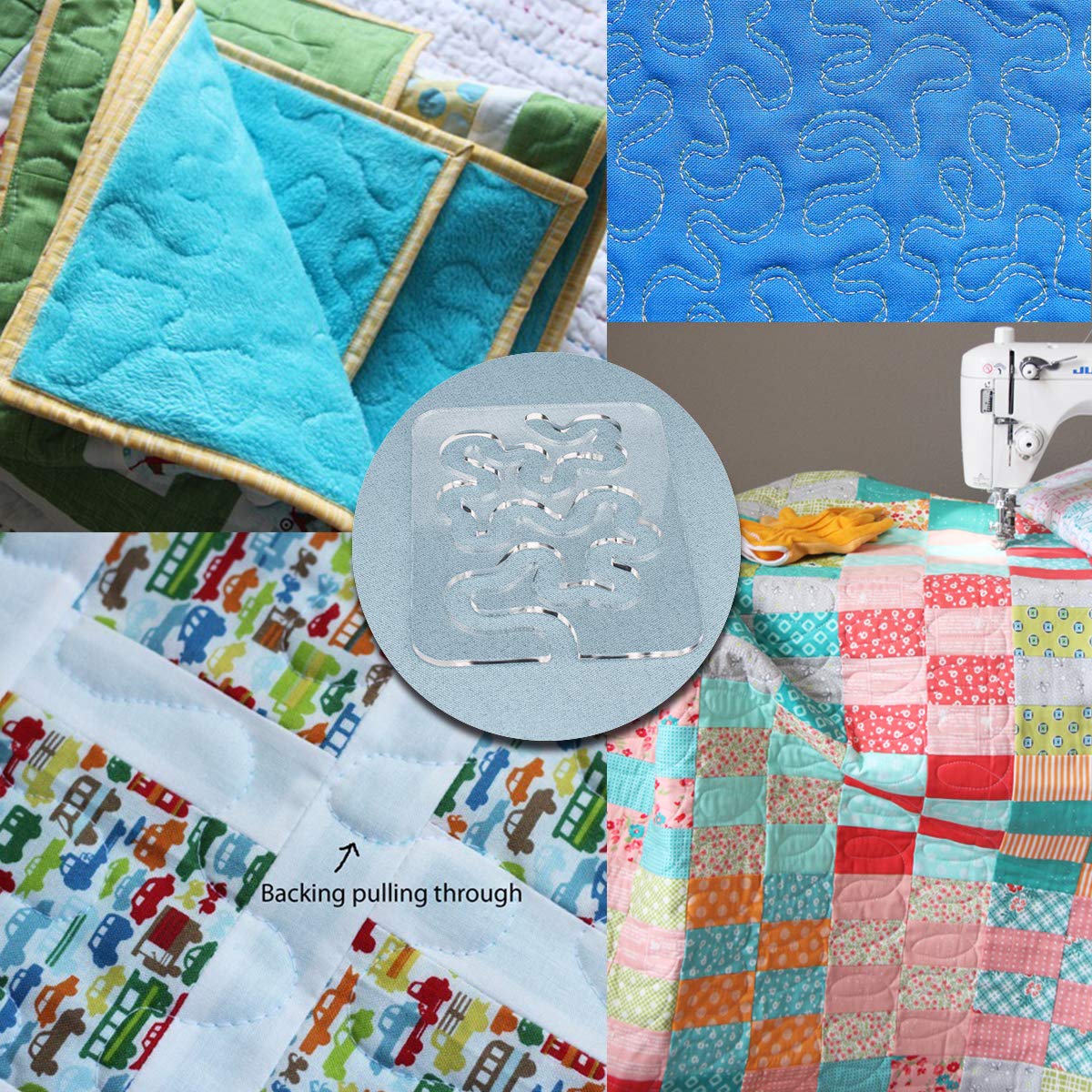 Using Quilting Templates Sewing Machine Domestic Free Motion Quilting Templates Rulers Transparent for A Simple Meander and A Great Secondary Quilting Design
