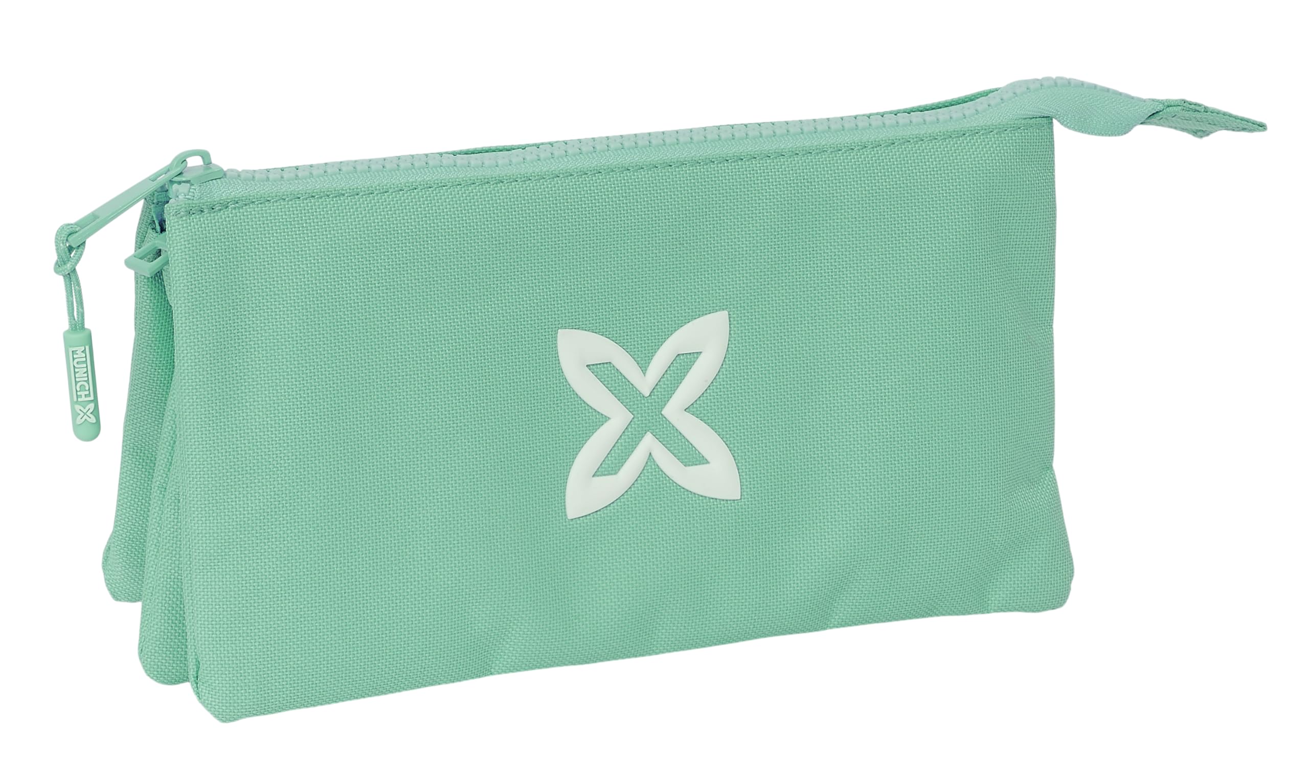 Safta Munich Basic – Triple Pencil Case, Children's Pencil Case, Ideal for School Children, Comfortable and Versatile, Quality and Resistance, 22 x 3 x 12 cm, Turquoise, Turquoise, Estándar, Casual