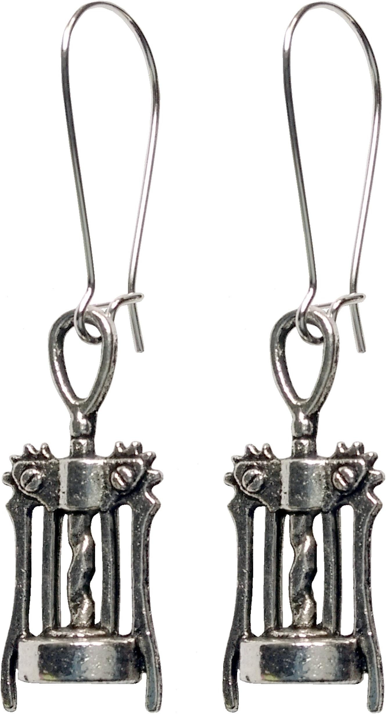 Wine Corkscrew Earrings Costume