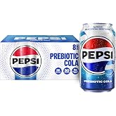Pepsi Prebiotic Cola, 12 fl oz Cans (8 Pack), 30 Calories, 3g Prebiotic Fiber, 5g Sugar, Soda Pop