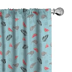 Lunarable Kiwi Curtains, Exotic Abstract Continuous