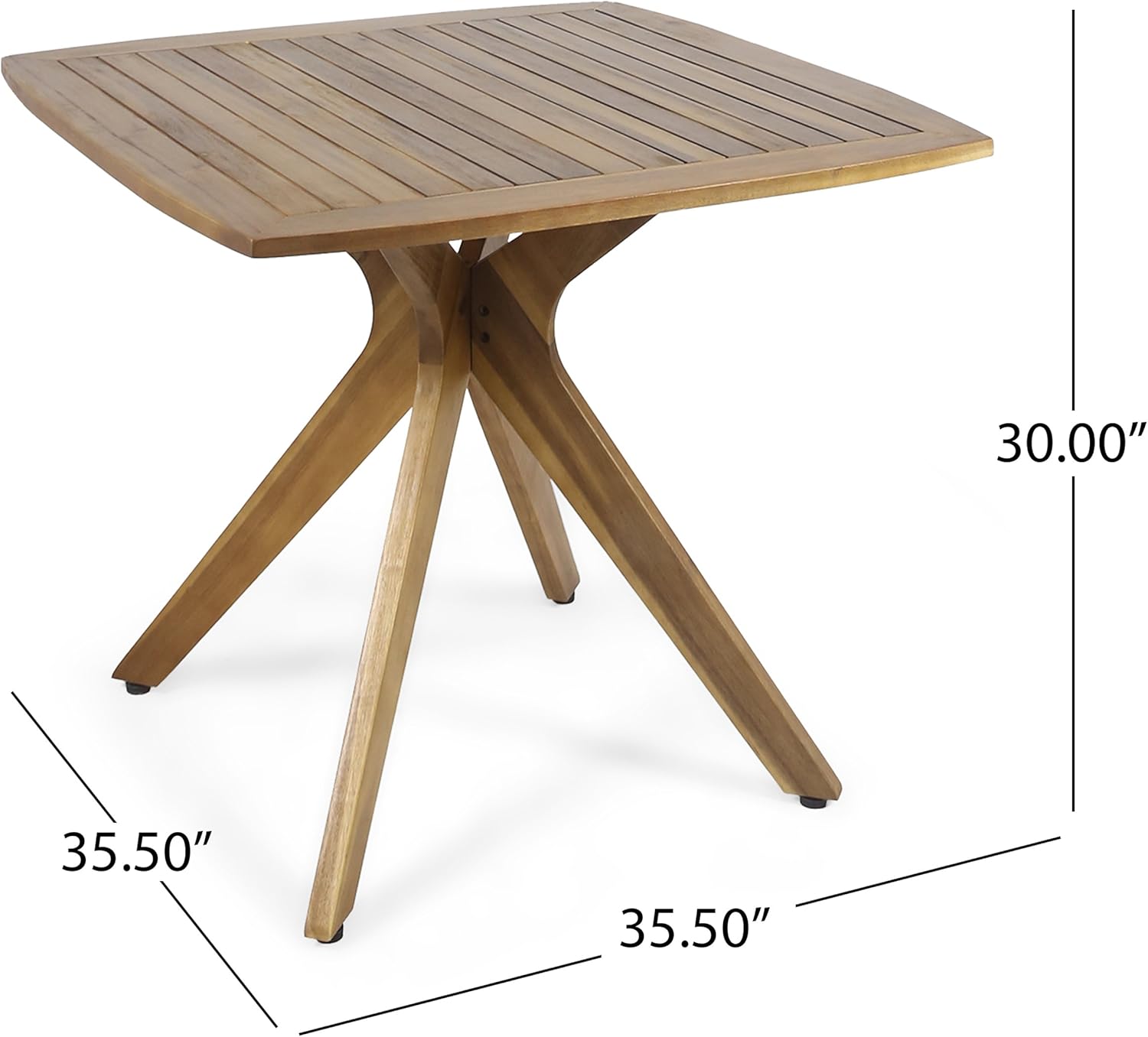 Christopher Knight Home 305136 Stanford Outdoor Square Dining Table with X Base, Teak Finish : Garden & Outdoor