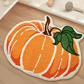 Yinhua Fall Bathroom Rugs, Thanksgiving Pumpkin Bath Mat, Orange Pumpkin Bathroom Rug Non Slip Washable, Absorbent Bath Mats Quick Dry Shower Rug, Fall Decorations for Home