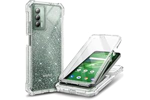 WDHD Designed for Cricket Outlast Phone Case, ATT Jetmore Case with [Built-in Screen Protector], Full-Body Protective Shockproof Rugged Bumper Cover Case (Crystal Glitter Gem)