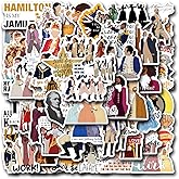 Halmilton Musical Stickers for Water Bottle 50pcs Pack, Cool Waterproof Vinyl Stickers for Adult Teen Girl Laptop Skateboard Bike Guitar Laggage Bicycle Travel Case