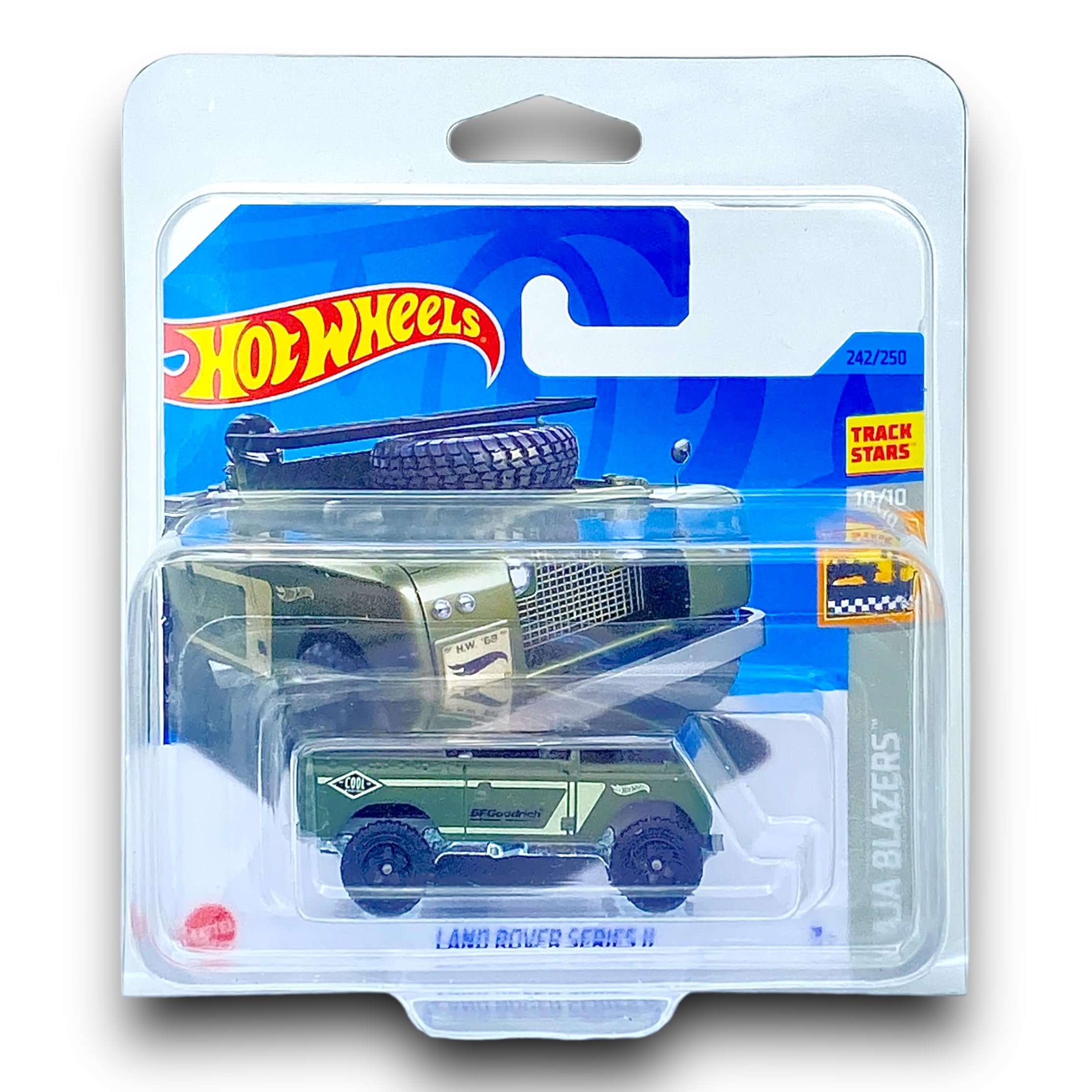 Hot Wheels Land Rover Series II (Dark Green) 10/10 Baja Blazers - 2023-242/250 (Short Card) - COMES IN A KLAS CAR KEEPER SHORT CARD PROTECTOR CASE - HKG65