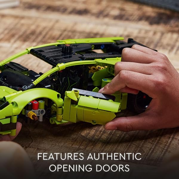 LEGO TECHNIC LAMBORGHINI HURACÁN TECNICA ADVANCED SPORTS CAR BUILDING KIT FOR KIDS AGES 9 AND UP WHO LOVE ENGINEERING AND COLLECTING EXOTIC SPORTS CAR TOYS, 42161