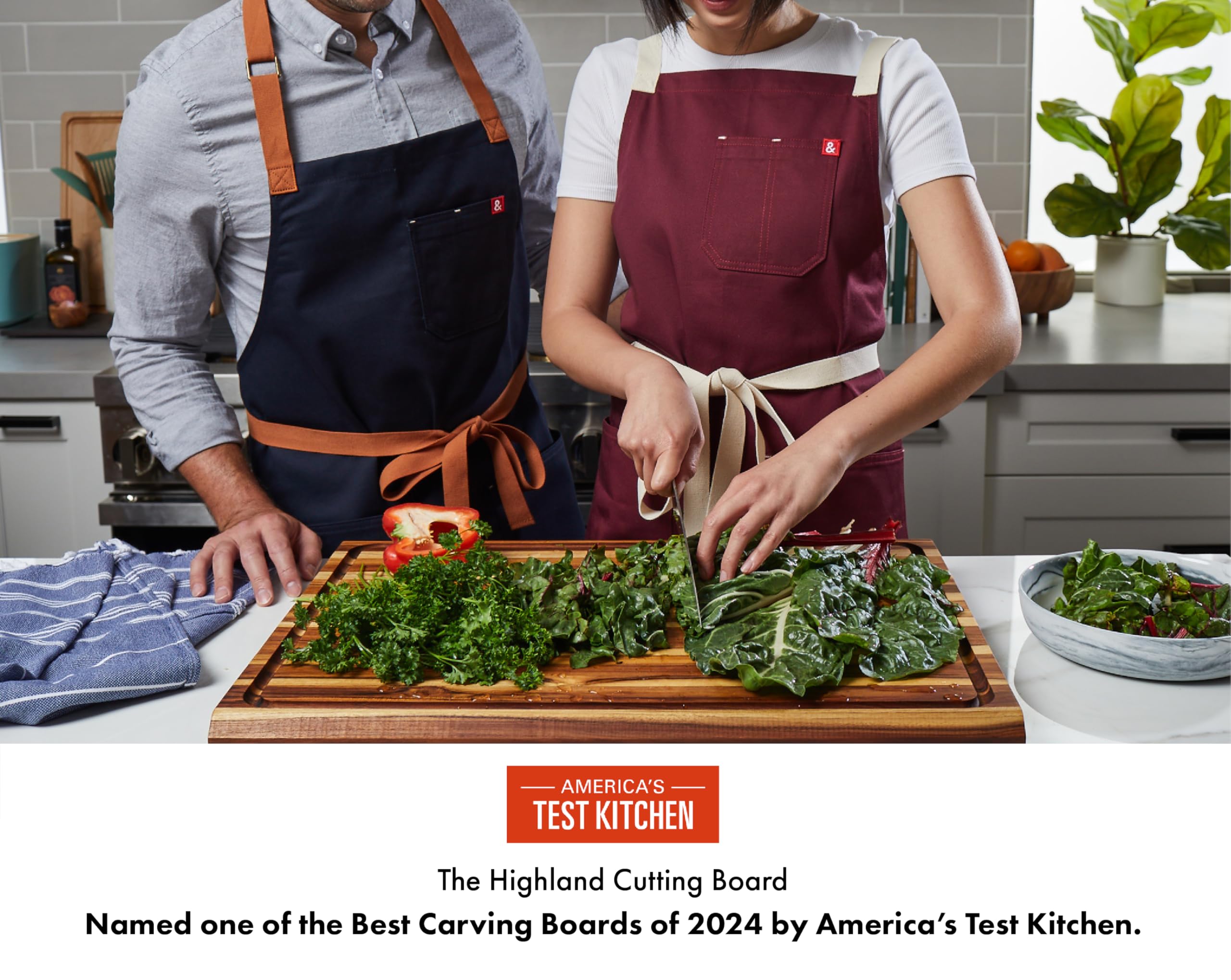 Sonder Los Angeles, XXL Thick Edge Grain Teak Wood Cutting Board for Kitchen with Juice Groove, 23x17x1.5 Charcuterie Wooden Board in Large (Gift Box Included)