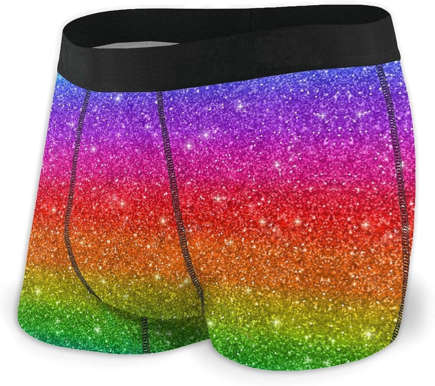 Mens Underwear Breathable, Multicolored Glitter Mens Boxer Briefs Funny