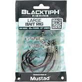 Mustad BlacktipH Live Bait Large Pre-Tied Rig 150lb Mono Hook Saltwater