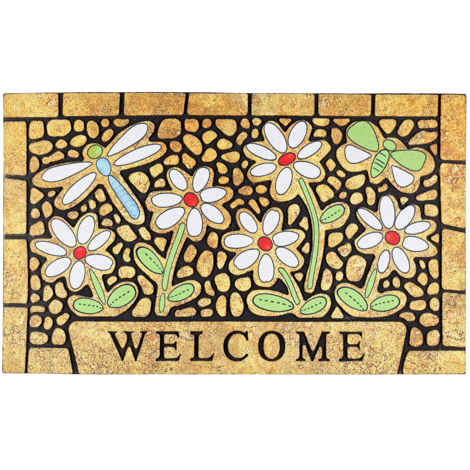 CHICHIC 43 X 76 cm Door Mat Dragonfly Welcome Mat Front Door Mat Outdoor for Home Entrance Outdoor Mat for Outside Entry Way Doormat Entry Rugs, Heavy Duty Non Slip Rubber Back Low Profile