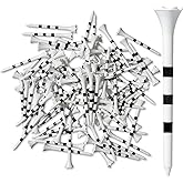 NorthPointe 3 &frac14;&rdquo; Plastic Golf Tees &ndash; White with Black Stripes - 100 Golf Tees Plastic in Bulk